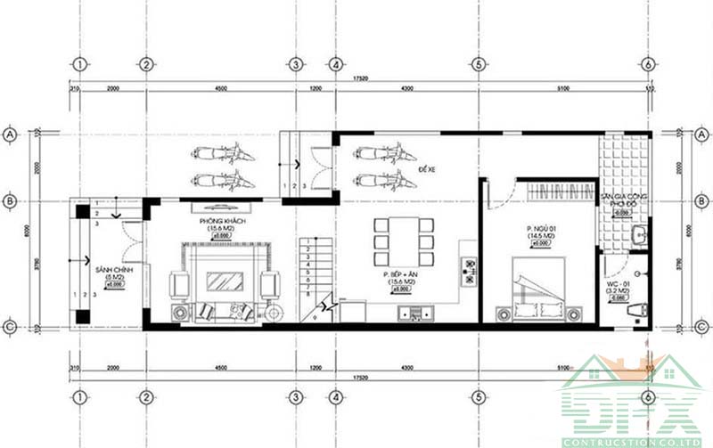 Bản vẽ nhà cấp 4 có gác lửng đẹp