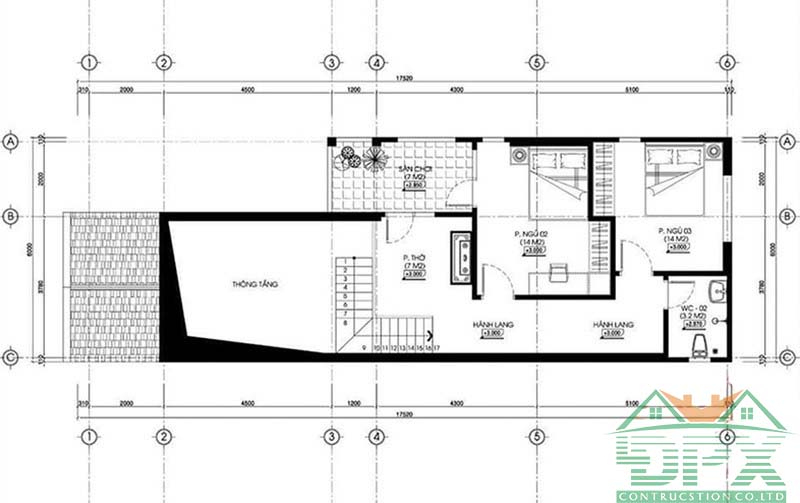 Bản vẽ gác lửng nhà cấp 4 đầy đủ công năng