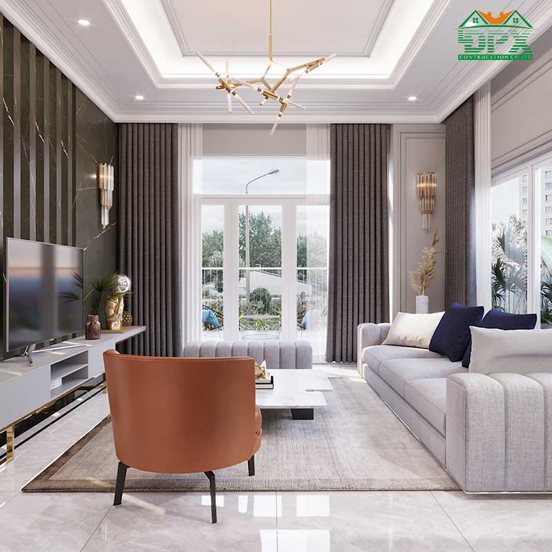 Các mảng kính lớn giúp mang ánh sáng vào phòng và thuận tiện đưa tầm nhìn của người ngồi trong ra phía bên ngoài