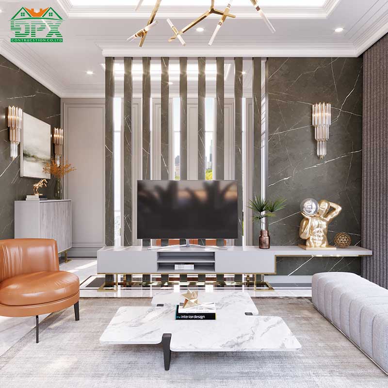 Phòng khách sang trọng, các vật dụng được bố trí thông minh tạo điểm nhấn