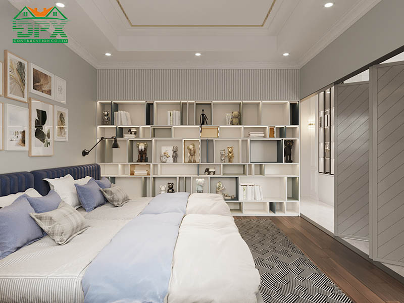 Thiết kế tủ đựng đồ và để sách giúp các con có không gian tự do của riêng mình
