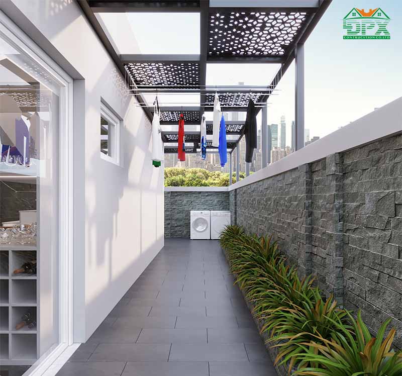 Khu vực đón nắng và phơi quần áo