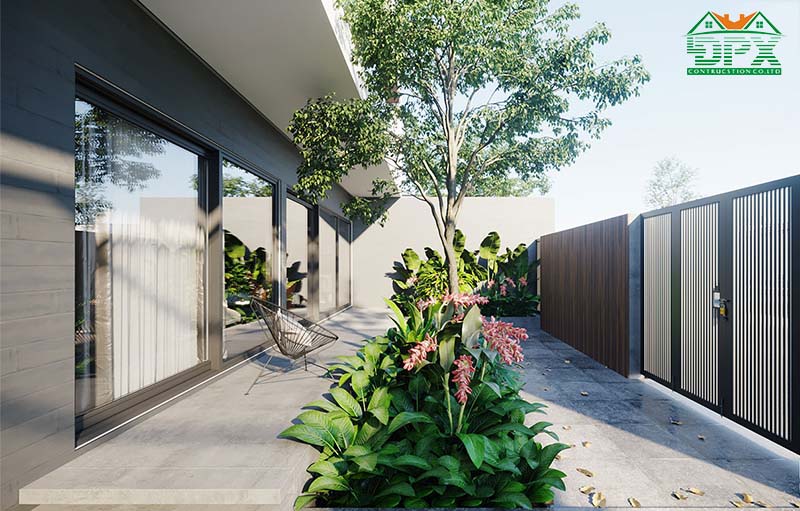 Thiết kế sân trước giúp đón ánh nắng tự nhiên