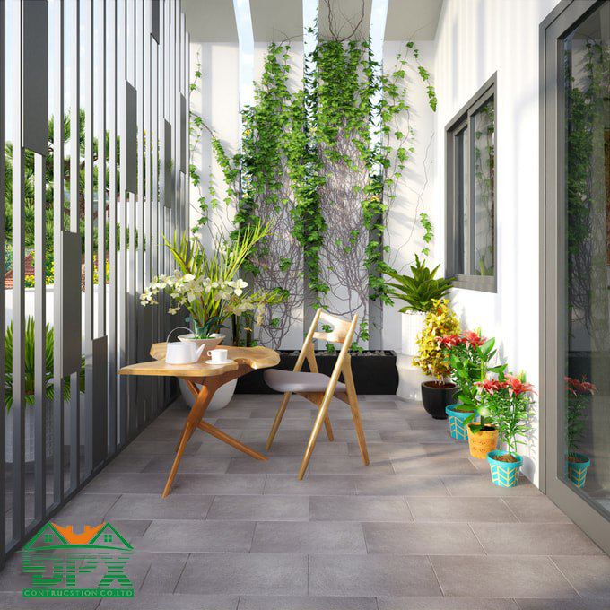 Một khoảng sân thượng nhỏ phù hợp để thư giãn, đọc sách thưởng trà