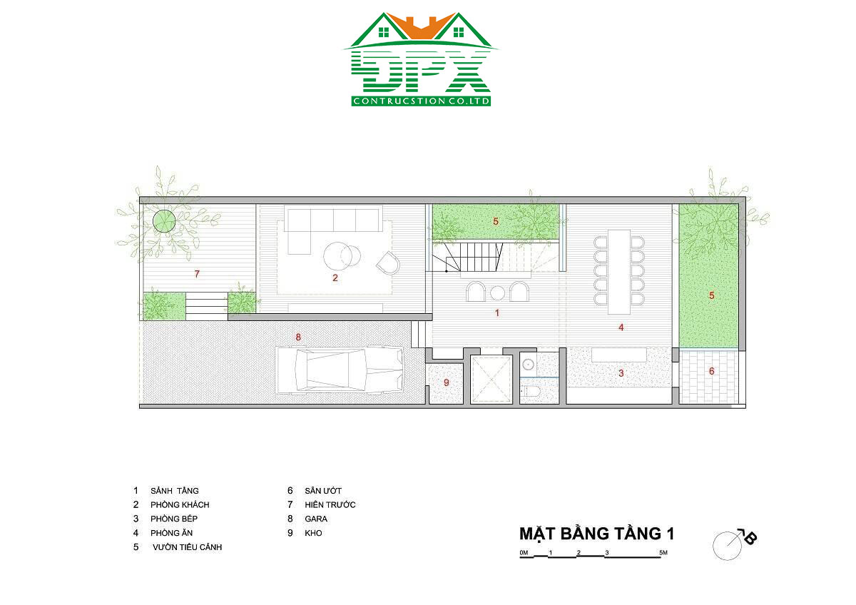 Thiết kế mặt bằng tầng trệt