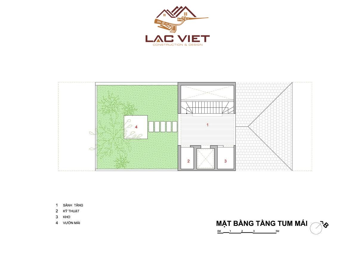 Thiết kế mặt bằng tầng tum