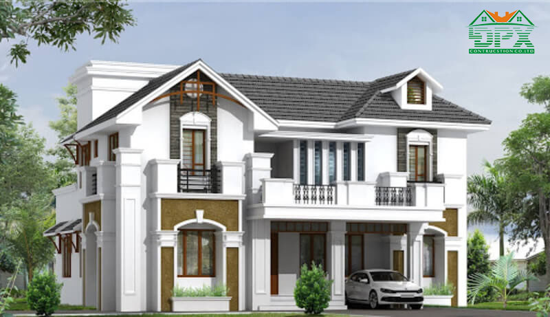 Mặt tiền chính rộng mang lại một công trình thật hoành tráng