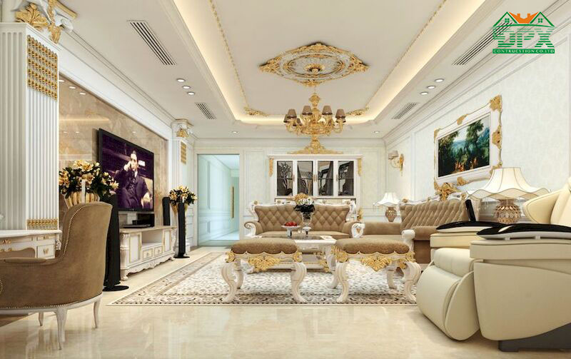 Việc trang trí hoa văn, phào chỉ rất công phu