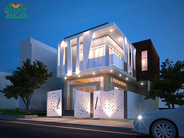 Thiết kế biệt thự phố 2 tầng hút mắt