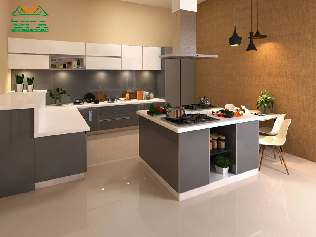 Trắng và xám là lựa chọn an toàn cho căn bếp nhà bạn