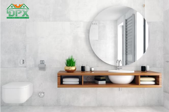 Nếu gặp hạn chế bởi diện tích phòng tắm hãy lựa chọn các tông màu sáng vì sẽ giúp không gian trở nên rộng hơn đáng kể