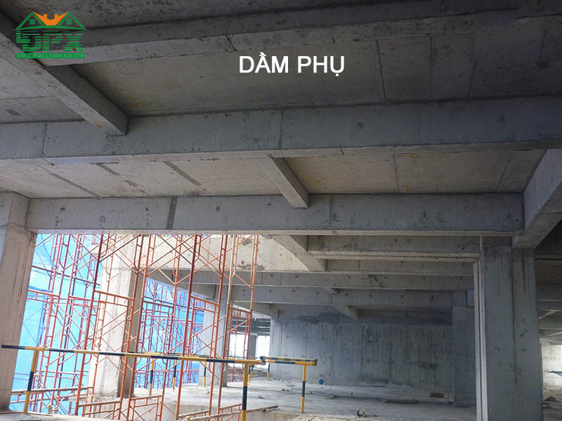 Dầm phụ thường gác lên dầm chính hoặc dầm phụ khác