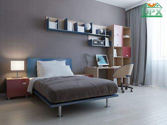 Xám - sự lựa chọn an toàn cho một căn phòng ngủ tối giản