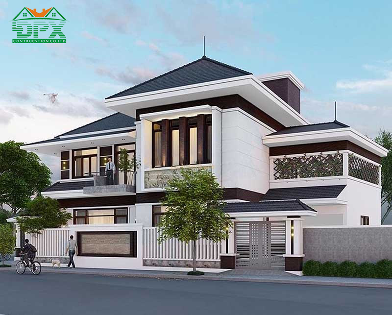 Biệt thự hiện đại sử dụng thiết kế mái Nhật đặc trưng
