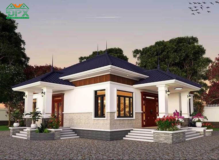 Mẫu thiết kế nhà vườn mái Nhật hiện đại