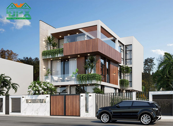 Thiết kế biệt thự hiện đại 2 mặt tiền sang trọng