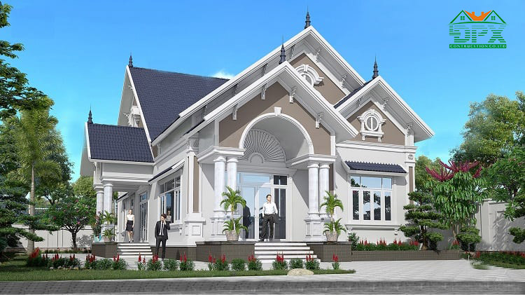 Biệt thự vườn cấp 4 mái Thái với 2 mặt tiền cầu kỳ