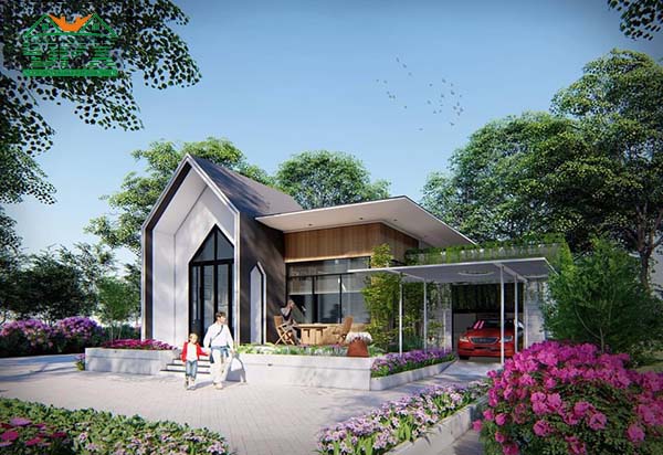 Thiết kế mặt tiền nhà 1 tầng với phong cách mới lạ