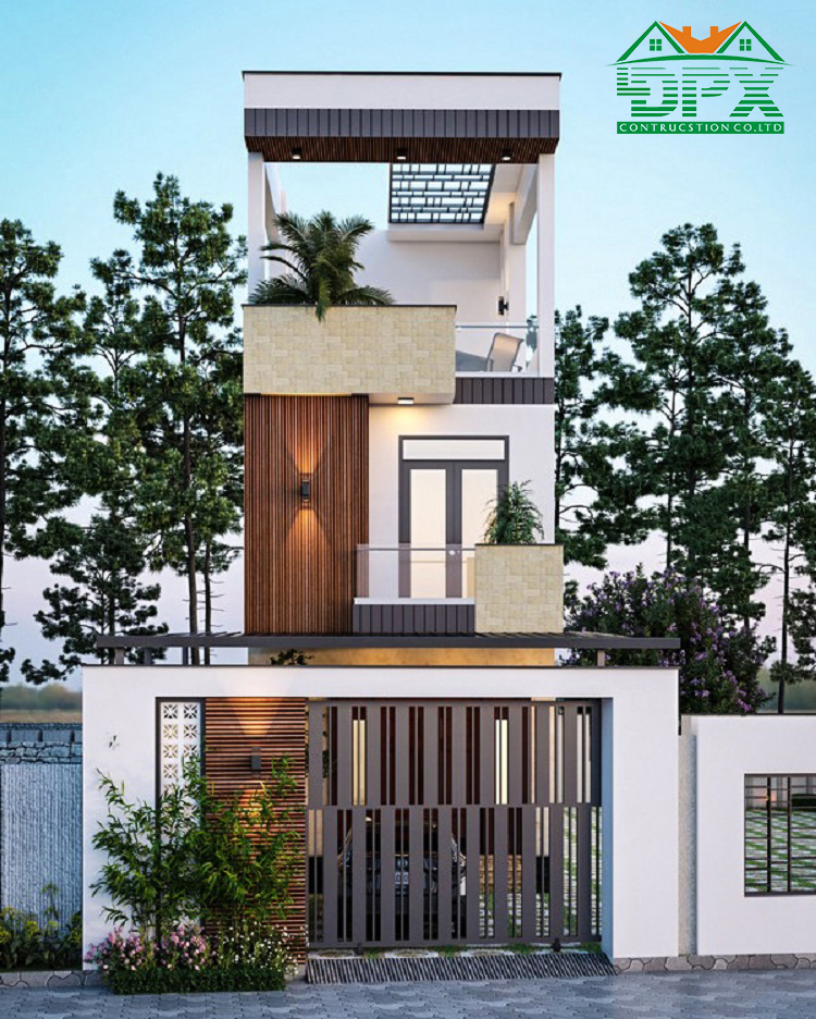 Thiết kế mặt tiền nhà 3 tầng hiện đại