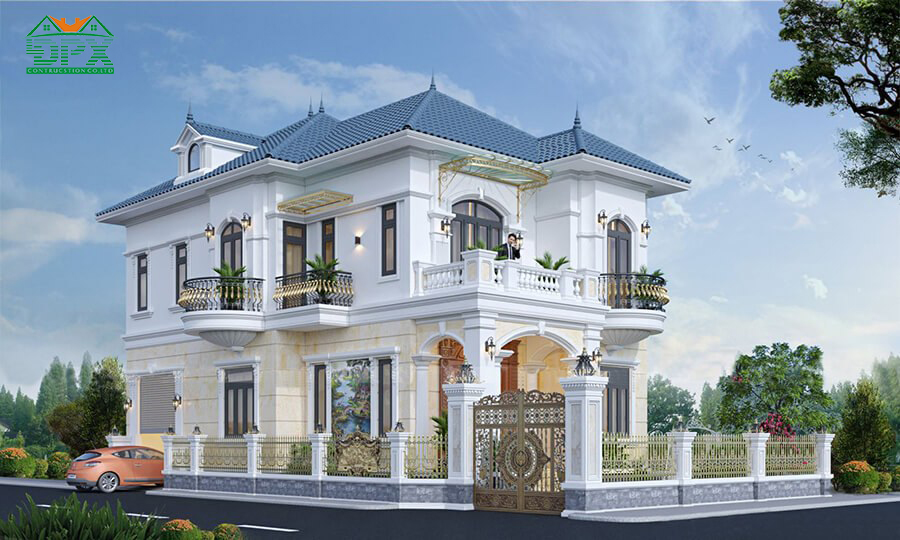 Biệt thự 2 mặt tiền mái Nhật hiện đại