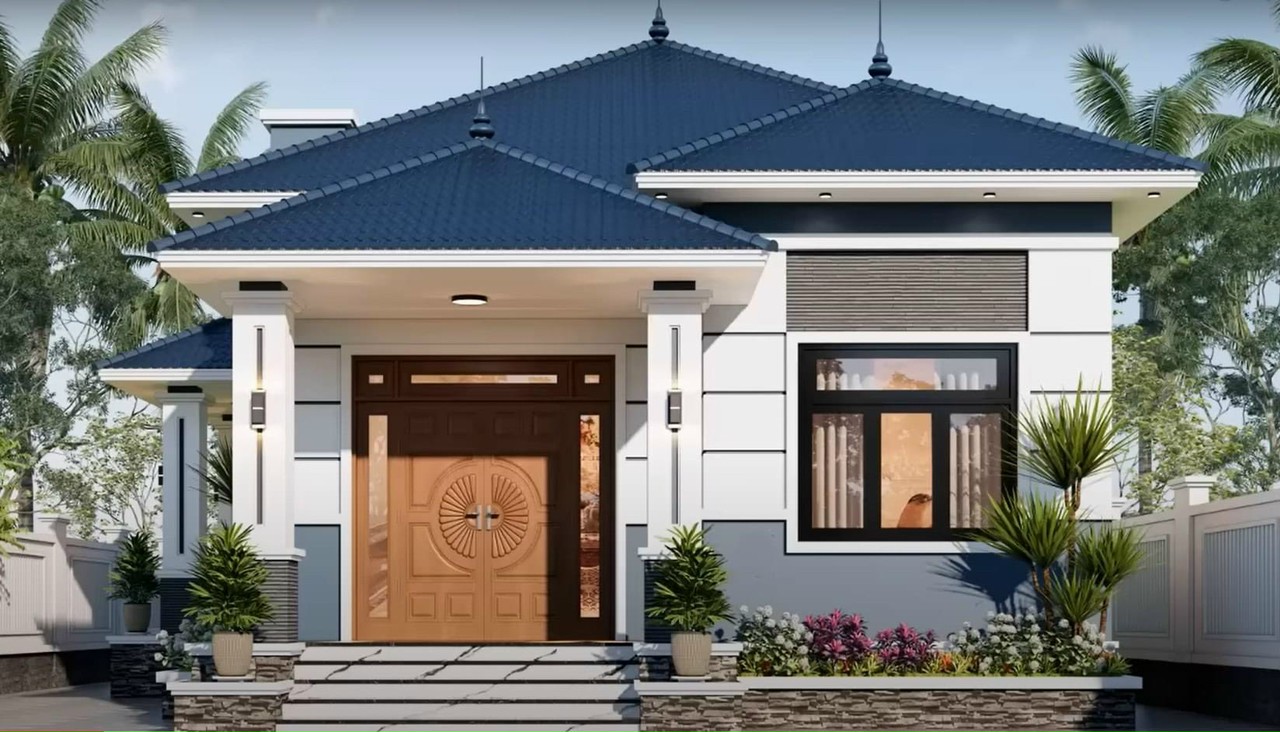 Thiết kế nhà cấp 4 có mái kiểu nhật đẹp