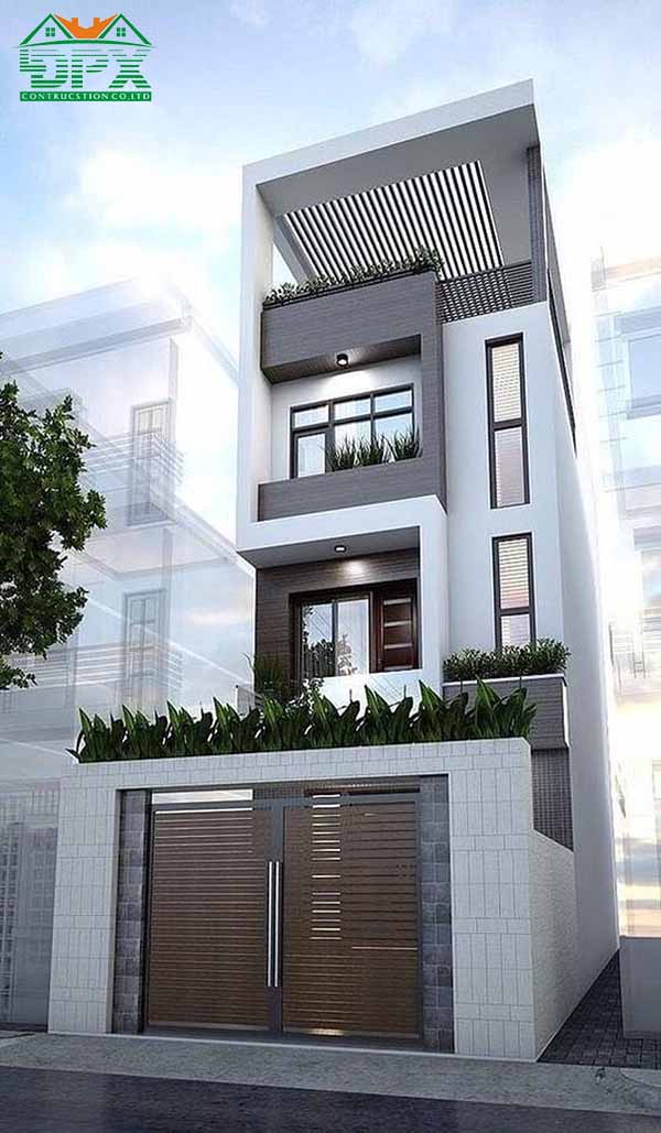 Mặt tiền nhà phố 3 tầng hiện đại có sân thượng
